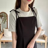 ブラック | ショルダーリボンキャミワンピース | LAUIR