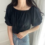 ブラック | 2wayオフショル半袖トップス | LAUIR