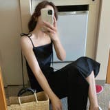 肩リボン裾タックIラインキャミワンピース | LAUIR | 詳細画像3
