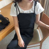 肩リボン裾タックIラインキャミワンピース | LAUIR | 詳細画像6