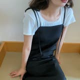 肩リボン裾タックIラインキャミワンピース | LAUIR | 詳細画像7