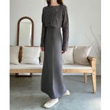 前後2wayフラワーレースカーデ+スリットキャミワンピースset | LAUIR | 詳細画像15
