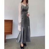 グレー | FILLOU フロントデザインぺロアキャミワンピース | JUNOAH