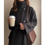FILLOU スタンドネックウールライクコート | JUNOAH | 詳細画像1