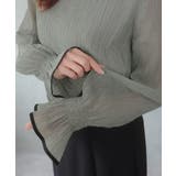 CENEA バイカラーキャンディースリーブシアーブラウス | JUNOAH | 詳細画像13