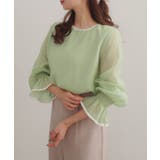 CENEA バイカラーキャンディースリーブシアーブラウス | JUNOAH | 詳細画像21