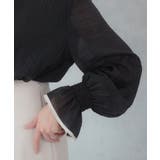 CENEA バイカラーキャンディースリーブシアーブラウス | JUNOAH | 詳細画像9