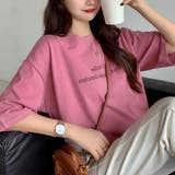 パープル | ハーフスリーブプリントプリントビッグTシャツ 韓国ファッション | JUNOAH
