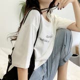 ハーフスリーブプリントプリントビッグTシャツ 韓国ファッション | JUNOAH | 詳細画像3 