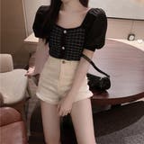 ニットドッキング半袖トップス 韓国ファッション | JUNOAH | 詳細画像4