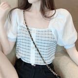 ニットドッキング半袖トップス 韓国ファッション | JUNOAH | 詳細画像6