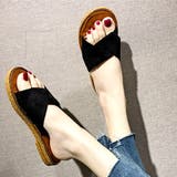 ブラック | ぺたんこサンダル サンダル 韓国ファッション | JUNOAH