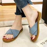 ブルー | ぺたんこサンダル サンダル 韓国ファッション | JUNOAH