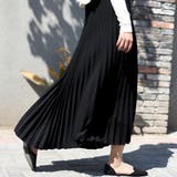 ブラック | プリーツロングスカート スカート プリーツ 韓国ファッション | JUNOAH