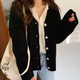 ブラック | Vネックニットカーディガン | AMOUR BOX