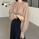 Louere スタンドカラーギャザーブラウス | Louere | 詳細画像1