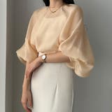 ピンクベージュ | Louere ラグランボリュームスリーブシアートップス | Louere