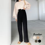 Louere ベルト付きアシンメトリーハイウエストパンツ | Louere | 詳細画像1 