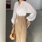 Louere ベルト付きアシンメトリーハイウエストパンツ | Louere | 詳細画像12 