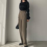 Louere ベルト付きアシンメトリーハイウエストパンツ | Louere | 詳細画像15 