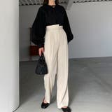 Louere ベルト付きアシンメトリーハイウエストパンツ | Louere | 詳細画像2 