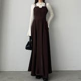 ブラウン | 【選べる】デザインフレアキャミワンピース（フレア／Iライン／マーメイド） | Louere