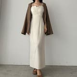 Aアイボリー | 【選べる】デザインフレアキャミワンピース（フレア／Iライン／マーメイド） | Louere