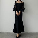 Bブラック | 【選べる】デザインフレアキャミワンピース（フレア／Iライン／マーメイド） | Louere