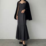 Bチャコール | 【選べる】デザインフレアキャミワンピース（フレア／Iライン／マーメイド） | Louere