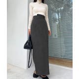 Louere 裏起毛ヘリンボーンタイトラップ風スカート | Louere | 詳細画像13 