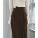 Louere 裏起毛ヘリンボーンタイトラップ風スカート | Louere | 詳細画像15 