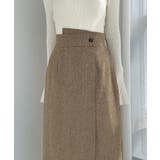 Louere 裏起毛ヘリンボーンタイトラップ風スカート | Louere | 詳細画像19 