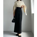 Aブラック | Louere 裏起毛ヘリンボーンタイトラップ風スカート | Louere