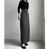 Louere 裏起毛ヘリンボーンタイトラップ風スカート | Louere | 詳細画像9 