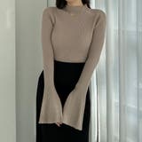 Louere フレアスリットスリーブハイネックリブニット | Louere | 詳細画像18