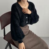 Louere パフスリーブショートニットカーディガン | Louere | 詳細画像3