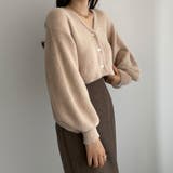 Louere パフスリーブショートニットカーディガン | Louere | 詳細画像9