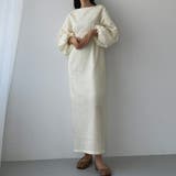 クリーム | Louere ふくれジャガードIラインワンピース | Louere