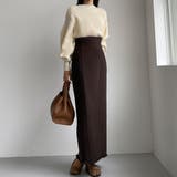ブラウン | Louere ツイードハイウエストペンシルスカート | Louere
