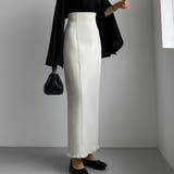 アイボリー | Louere ツイードハイウエストペンシルスカート | Louere