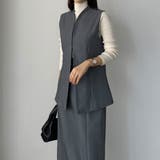 Louere ベスト＋ハイウエストペンシルスカートセットアップ | Louere | 詳細画像12 