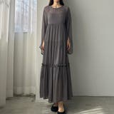 チャコール | louere 【ペチコートset】シアーティアードワンピース | Louere