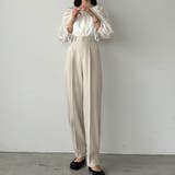 アイボリー | 裾ベルト2wayデザインスラックス | Louere