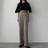 グレージュ | 裾ベルト2wayデザインスラックス | Louere
