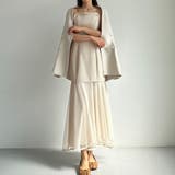 アイボリー | Louere 裾シアーチュールマーメイドキャミワンピース | Louere