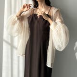 アイボリー | Louere チュールボリュームスリーブシアーシャツ | Louere