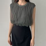 Louere チュールノースリーブトップス | Louere | 詳細画像15 