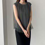 Louere チュールノースリーブトップス | Louere | 詳細画像17 