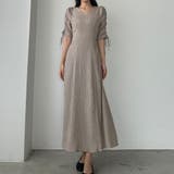 Louere 楊柳ギャザースリーブVネックワンピース【ペチスカートセット】 | Louere | 詳細画像11 