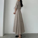 Louere 楊柳ギャザースリーブVネックワンピース【ペチスカートセット】 | Louere | 詳細画像14 